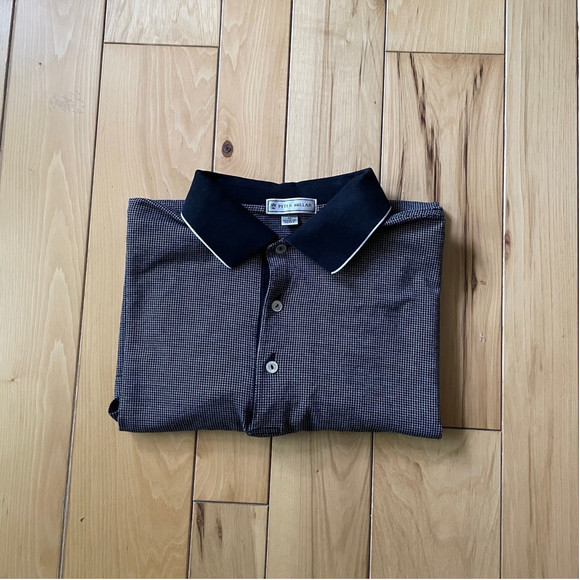 PETER Millar Men’s Polo Size M Gray Checkered Pattern - Picture 5 of 6